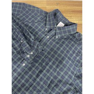 Brooks Brothers Shirt Men's XL Traditional Fit Long Sleeve Grn/blue Plaid Cotton